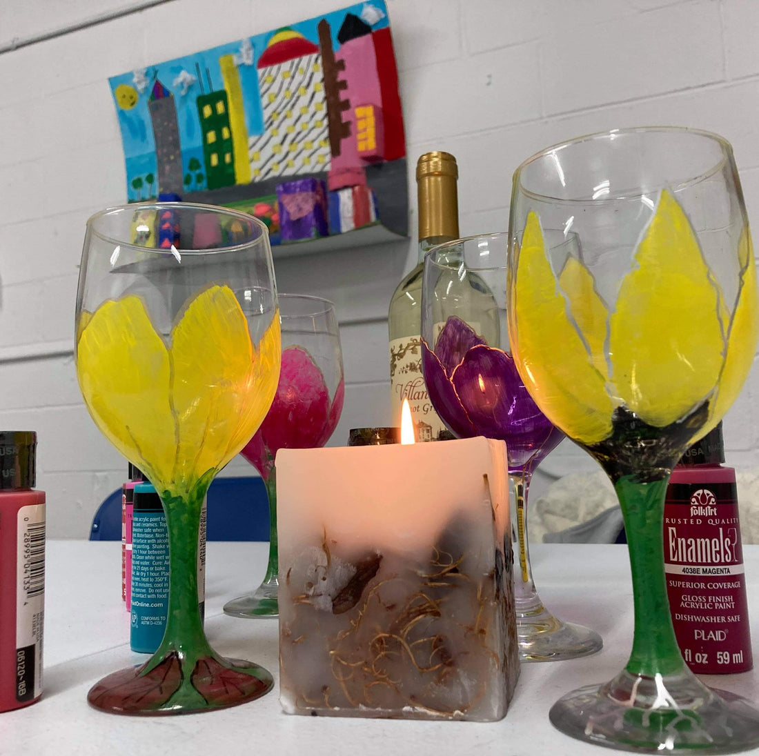 wine and painting