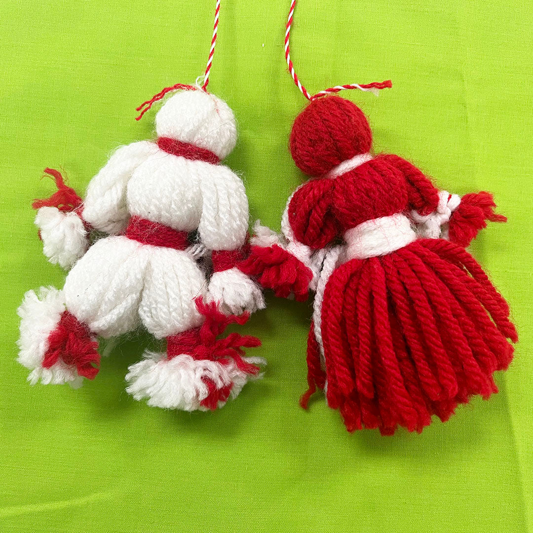 Yarn dolls Pijo and Penda - martenitsa Bulgarian Tradition