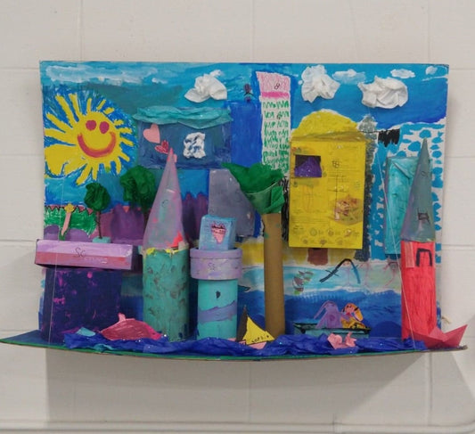The city of the future- green project for kids age 8- 14 to learn how recycle and reuse materials 