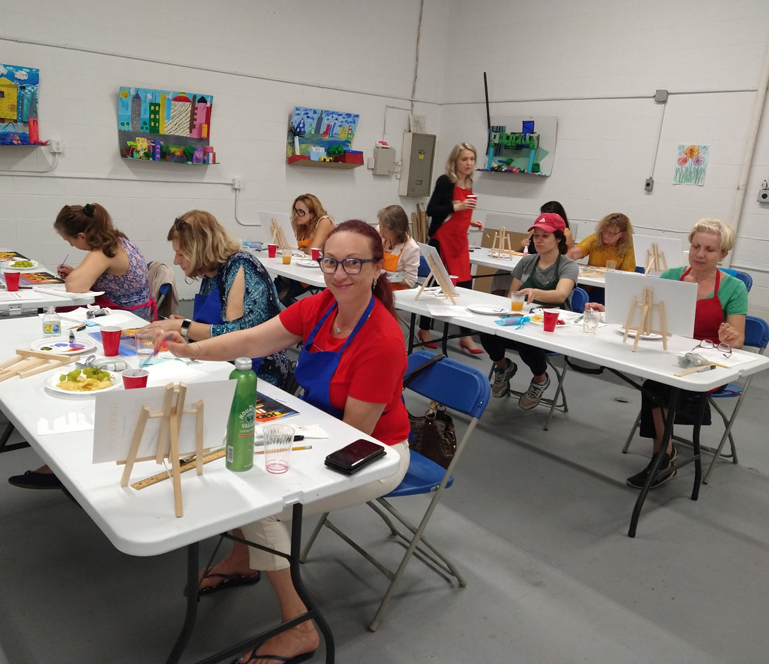 The City - Silhouette Art Painting and Wine for adults