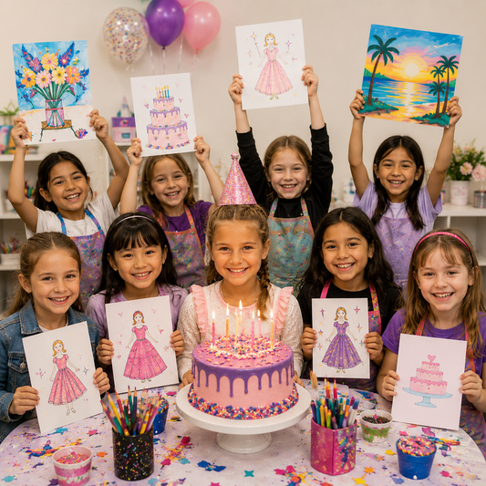 Kids art birthday party at Aneta’s Design School in Schaumburg
